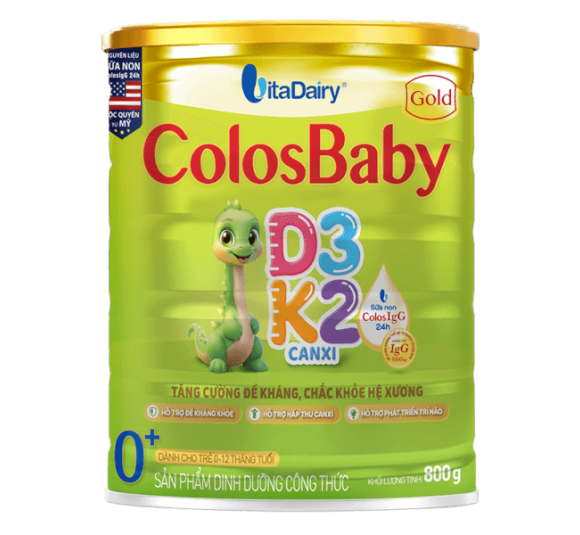 Sữa bột Colosbaby Gold D3K2 0+ 800g (0-12 tháng)