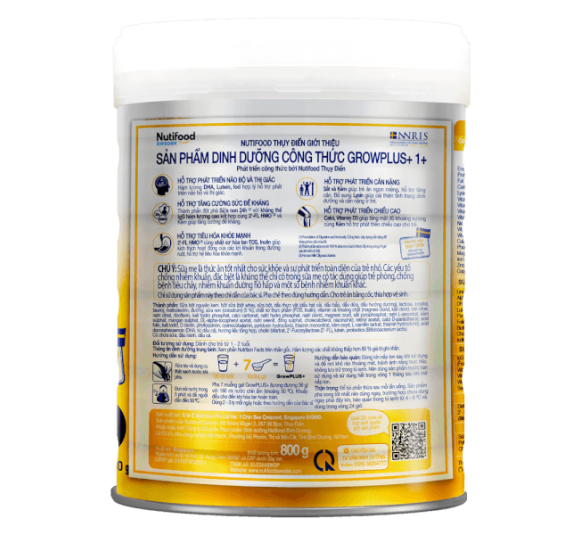 Sữa GrowPLUS+ Sữa Non Vàng 800g (Từ 1 tuổi) 