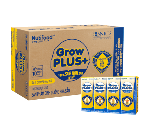 Sữa GrowPLUS+ Sữa non Vàng 2+ 180ml - NUTIFOOD