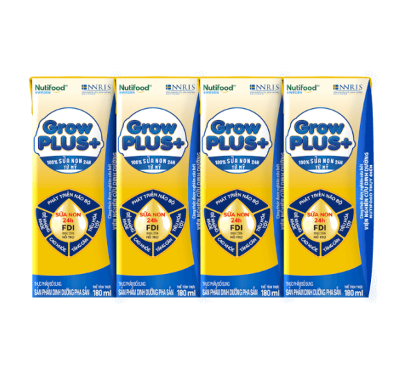 Sữa GrowPLUS+ Sữa non Vàng 2+ 180ml - NUTIFOOD