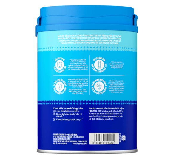 Sữa bột Dielac Grow Plus 1+ 850g (1-2 tuổi) 