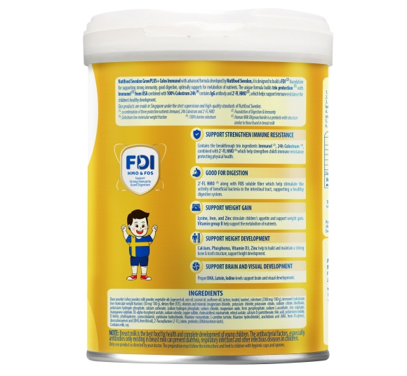 Sữa bột Nutifood GrowPlus+ Colos Immunel 0+ 800g cho bé 0-12 tháng 