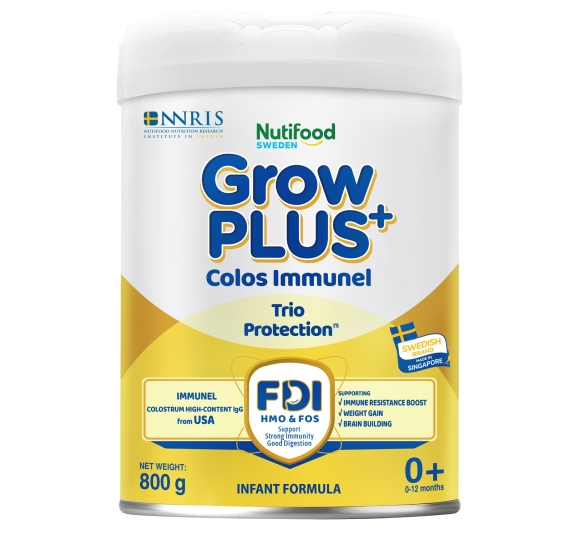 Sữa bột Nutifood GrowPlus+ Colos Immunel 0+ 800g cho bé 0-12 tháng 