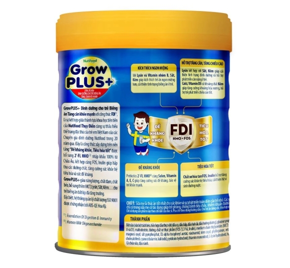 Sữa bột Nutifood GrowPLUS+ xanh hương vani 900g (1 - 2 tuổi) giúp tăng cân 