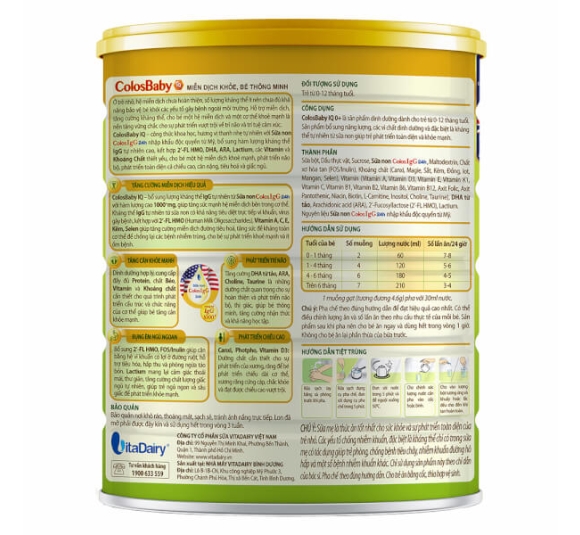 Sữa  bột Colosbaby IQ Gold 1+ 800g (1 - 2 tuổi)