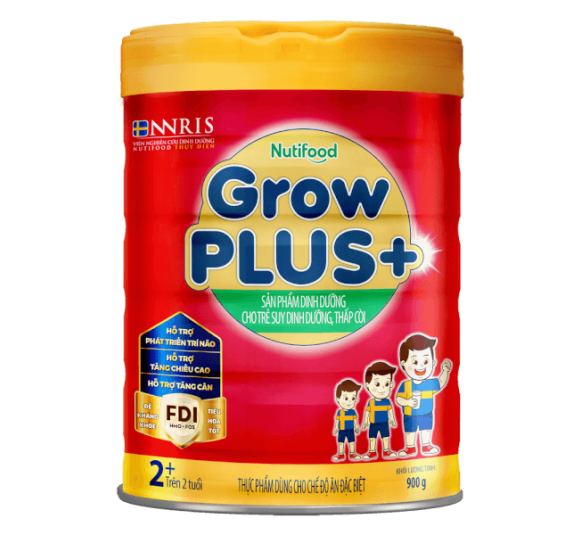 Sữa GrowPlus+ Đỏ 2+ tuổi, 900g- Nutifood 