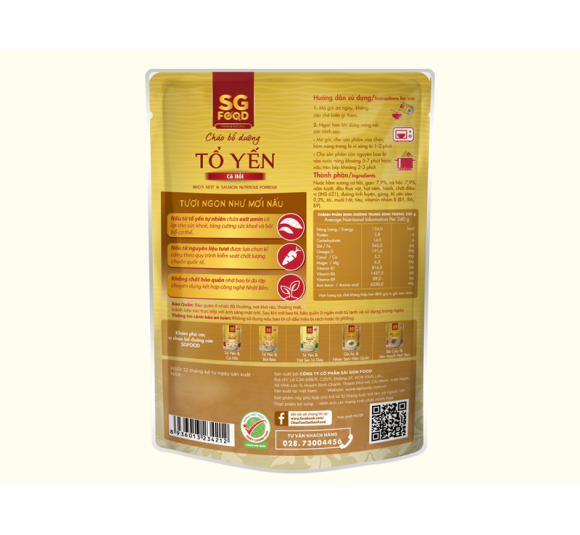 Cháo bổ dưỡng tổ yến cá hồi 240g 