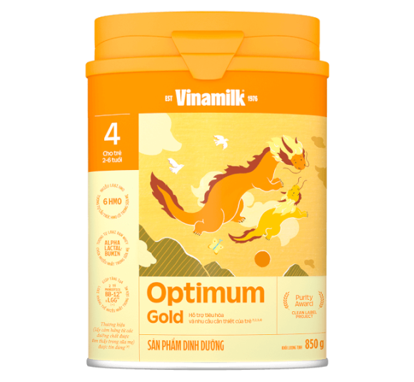 Sữa Vinamilk Optimum Gold 4 850g (2-6 tuổi) 