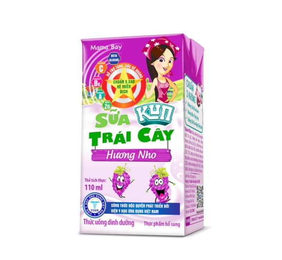 Sữa trái cây KUN vị nho 110ml