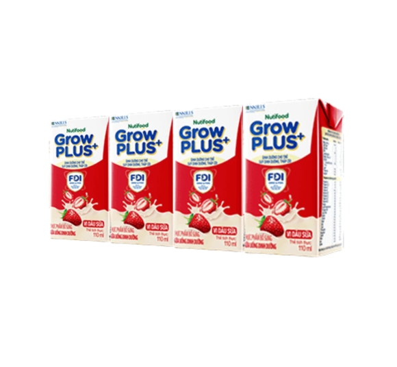  GrowPLUS+ Vị Dâu Sữa Hộp 110ml - NUTIFOOD