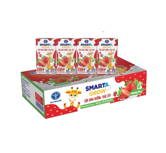 Thùng sữa Smarta Grow vị dâu(110ml x 48 hộp)