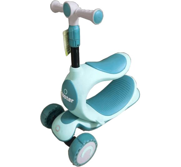 Xe trượt scooter kèm xe chòi chân cao cấp có đèn 167 (Xanh)